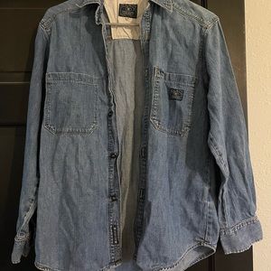Vintage lucky brand dungarees denim jacket top blue Jean